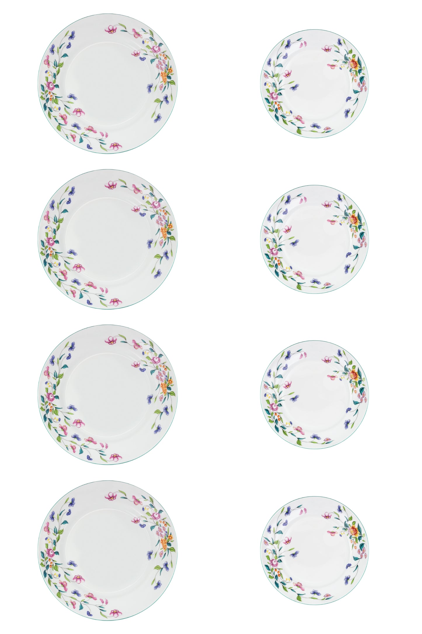 4 PCS DINNER PLATE 27CM & 4 PCS DESSERT PLATE 21CM, FLORENCE
