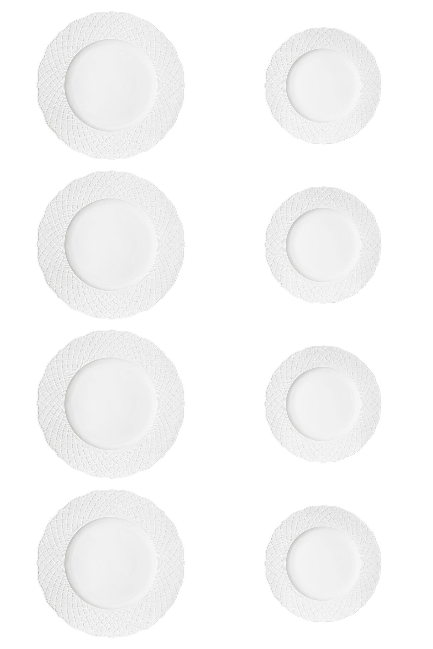 4 PCS DINNER PLATE 28CM & 4 PCS DESSERT PLATE 22CM, EMPIRE SILK