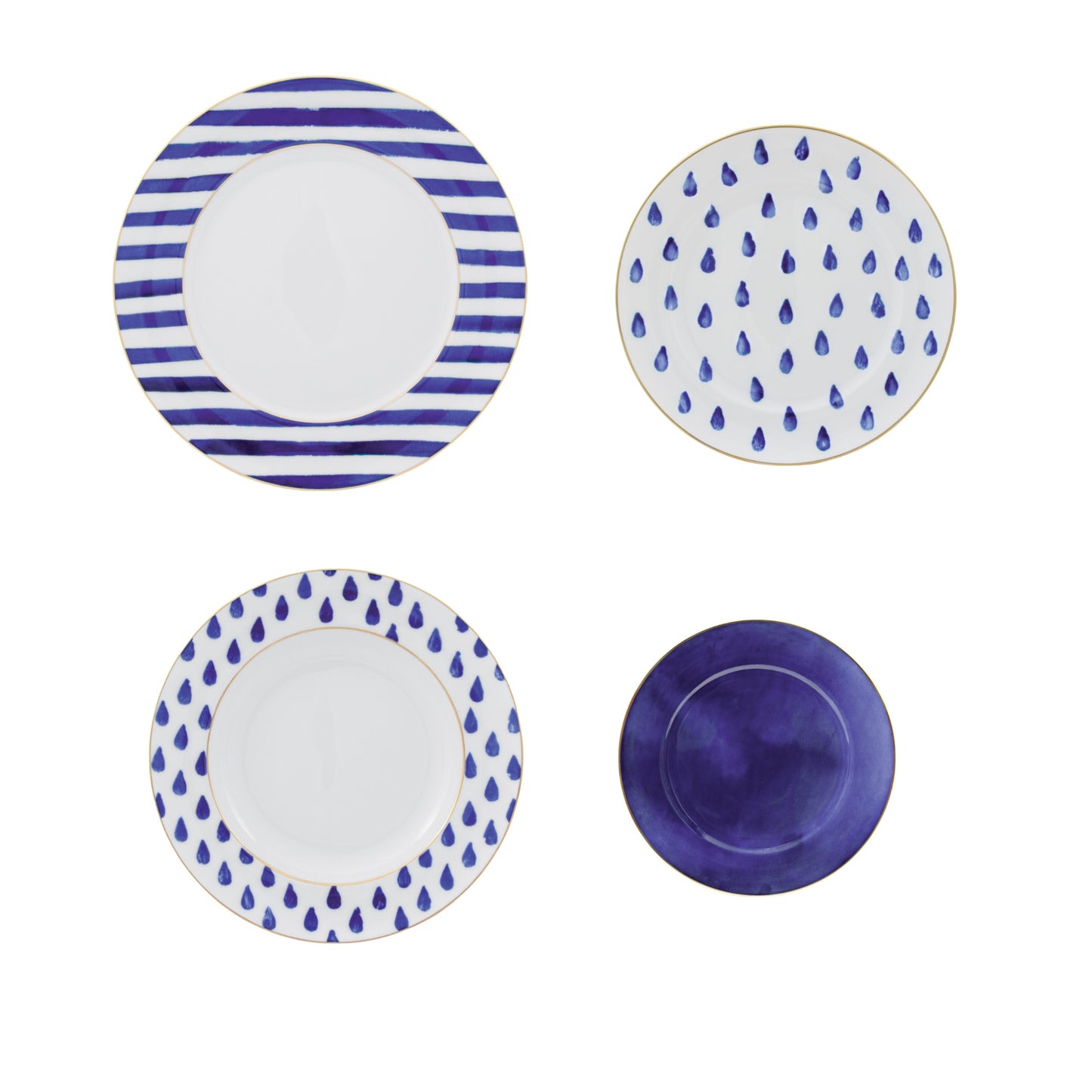 (3) 12 X 4 PCS SET PLATES (DINNER, SOUP, DESSERT, BREAD) ATLANTICO