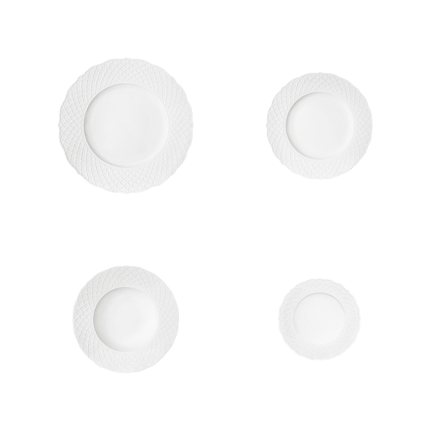 6 X 4 PCS PLATES (DINNER, SOUP, DESSERT, BREAD) EMPIRE SILK