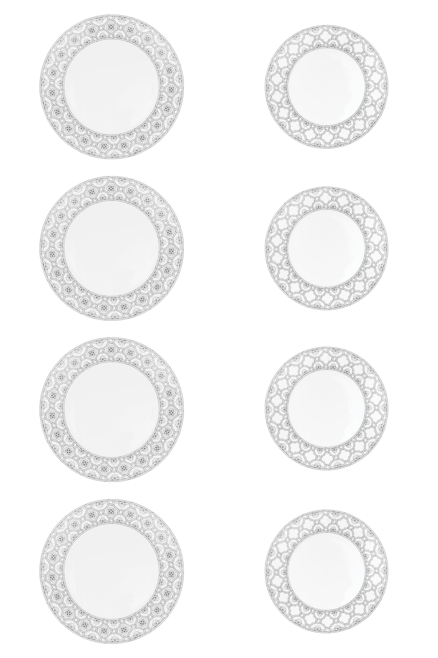 4 PCS DINNER PLATE 27CM & 4 PCS DESSERT PLATE 23CM, DYNASTY