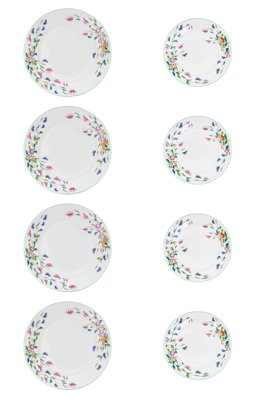 4 PCS DINNER PLATE 27CM & 4 PCS DESSERT PLATE 21CM, FLORENCE