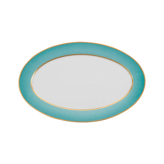 OVAL PLATTER 31CM MYTH BLUE CAMELLIA