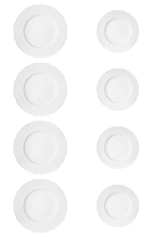 4 PCS DINNER PLATE 28CM & 4 PCS DESSERT PLATE 22CM, EMPIRE SILK