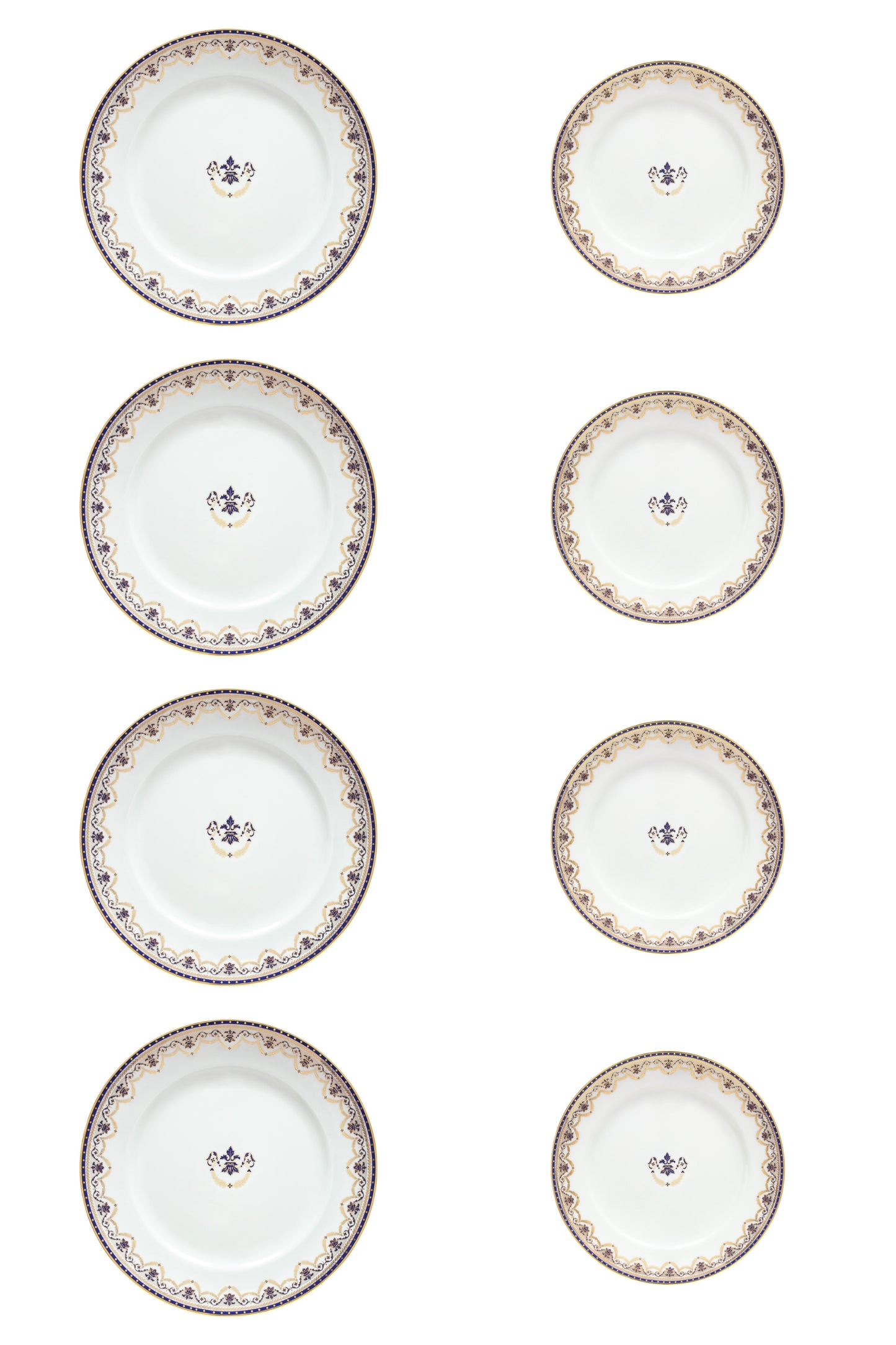 4 PCS DINNER PLATES 27CM & 4 PCS DESSERT PLATE 21CM, MOZART