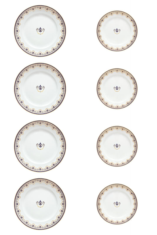 4 PCS DINNER PLATES 27CM & 4 PCS DESSERT PLATE 21CM, MOZART