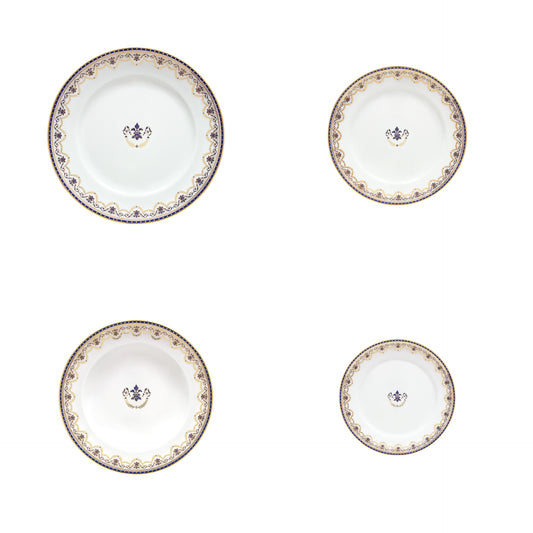 12 X 4 PCS SET PLATES (DINNER, SOUP, DESSERT, BREAD) MOZART