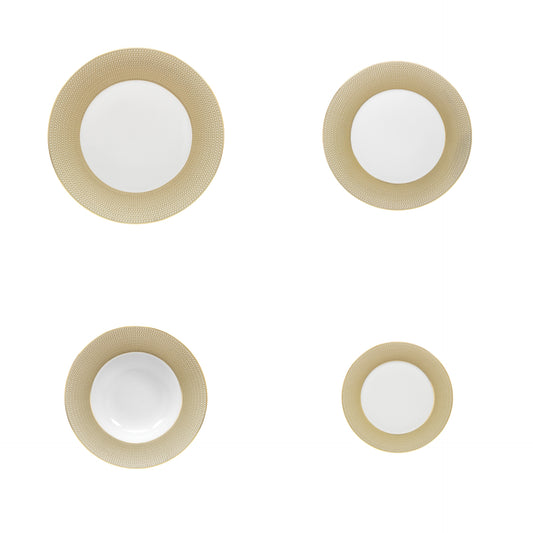 12 X 4 PCS PLATES (DINNER, SOUP, DESSERT, BREAD) INFINITY